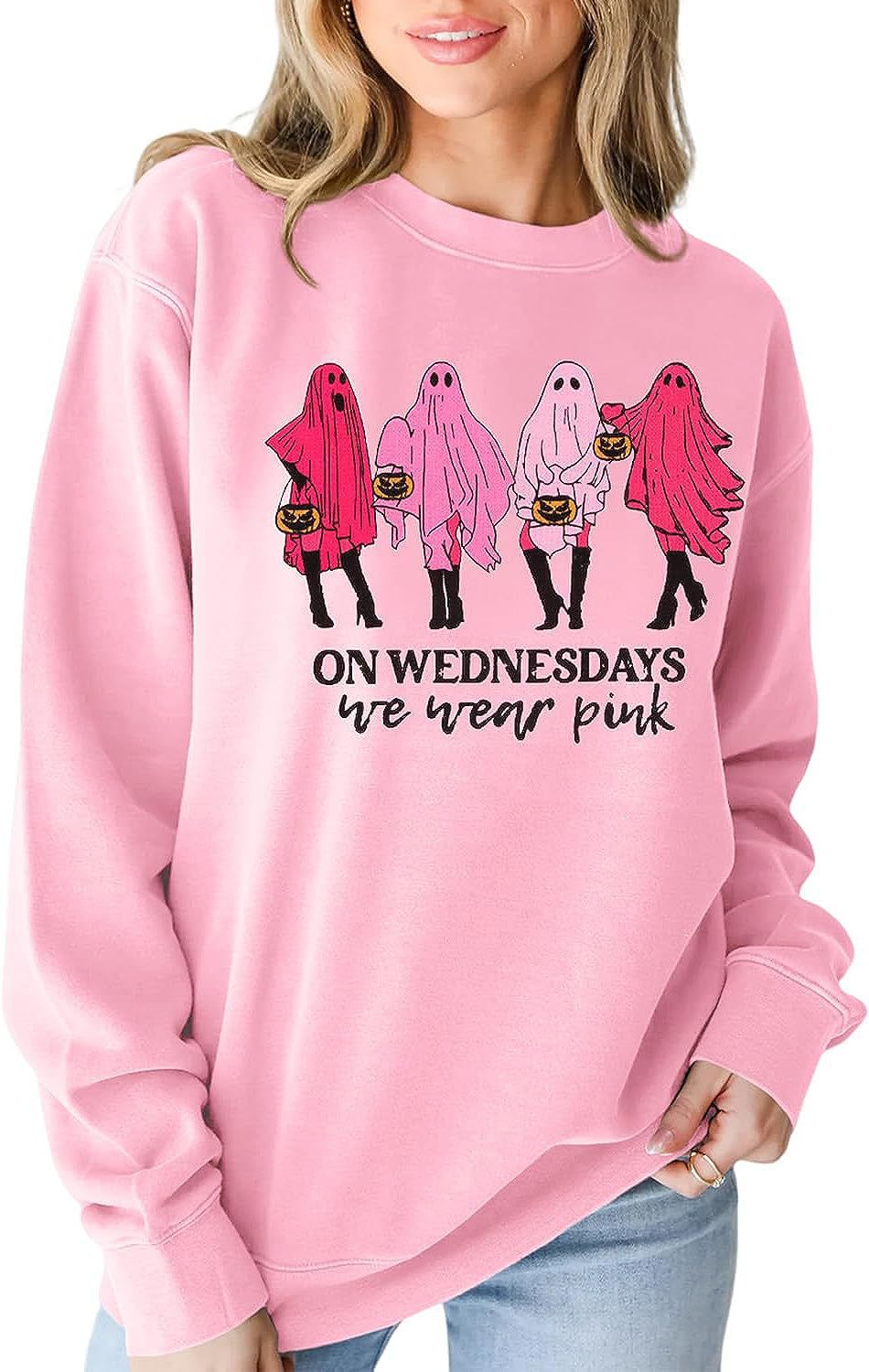 Women's On Wednesdays We Wear Pink Cotton Sweatshirt