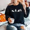 Women's Cat Halloween Crew-Neck Sweatshirt