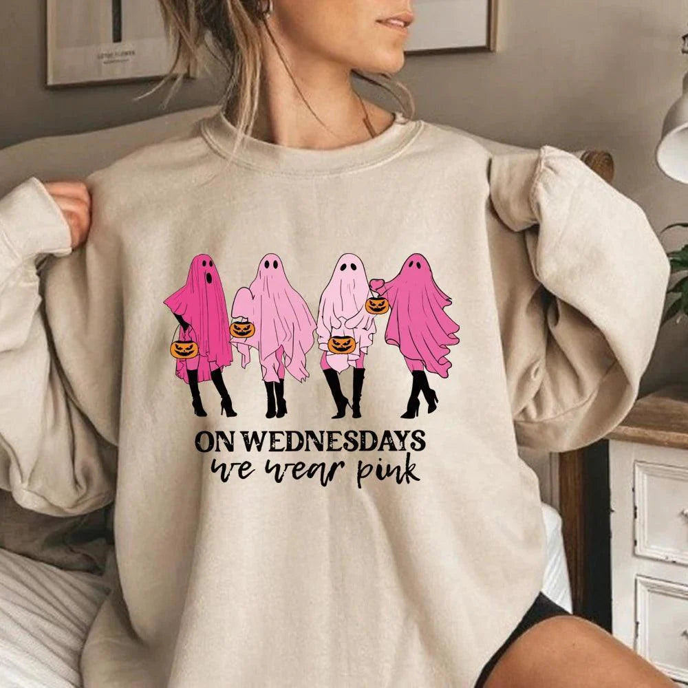 Women's On Wednesdays We Wear Pink Cotton Sweatshirt